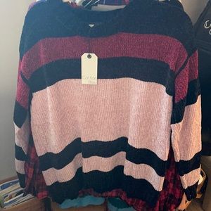 Cotton Bleu Velvet Sweater